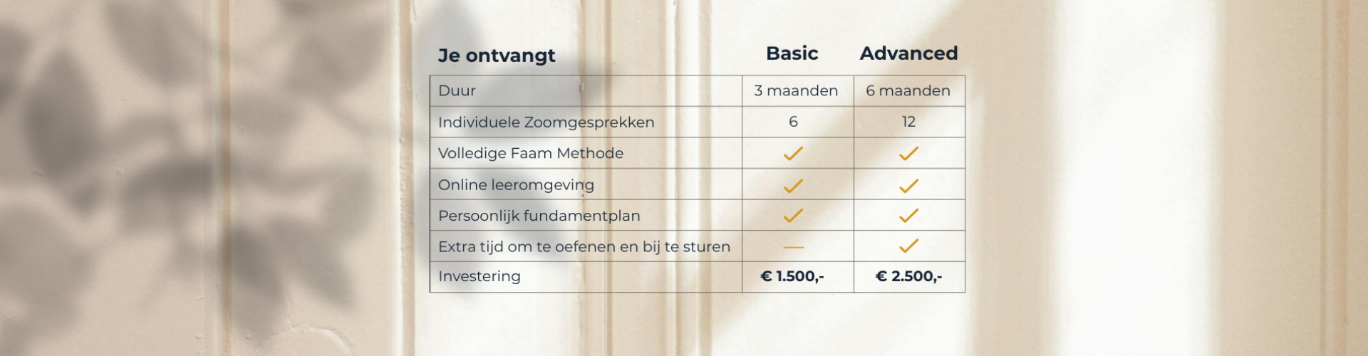 tabel basic advanced