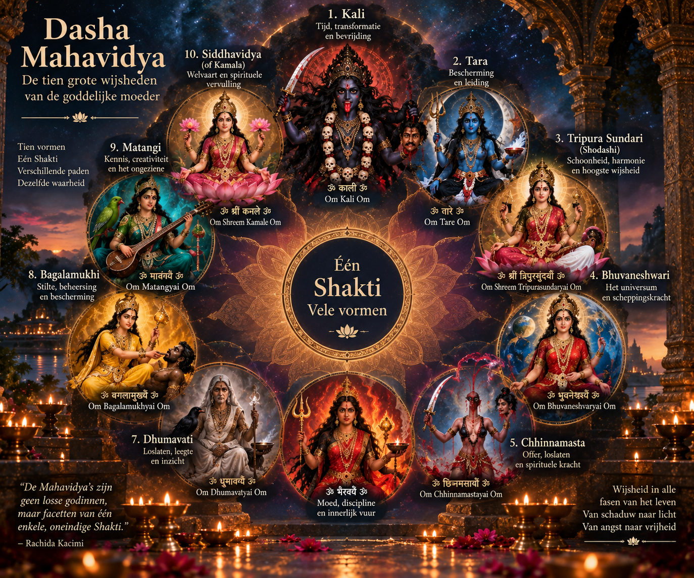 Kali binnen de Dasha Mahavidya, de tien tantrische wijsheidsgodinnen