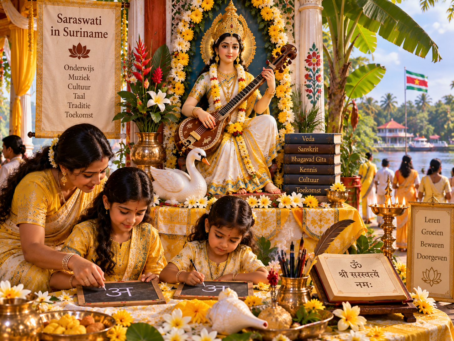 Saraswati verering binnen de Surinaamse Hindostaanse gemeenschap