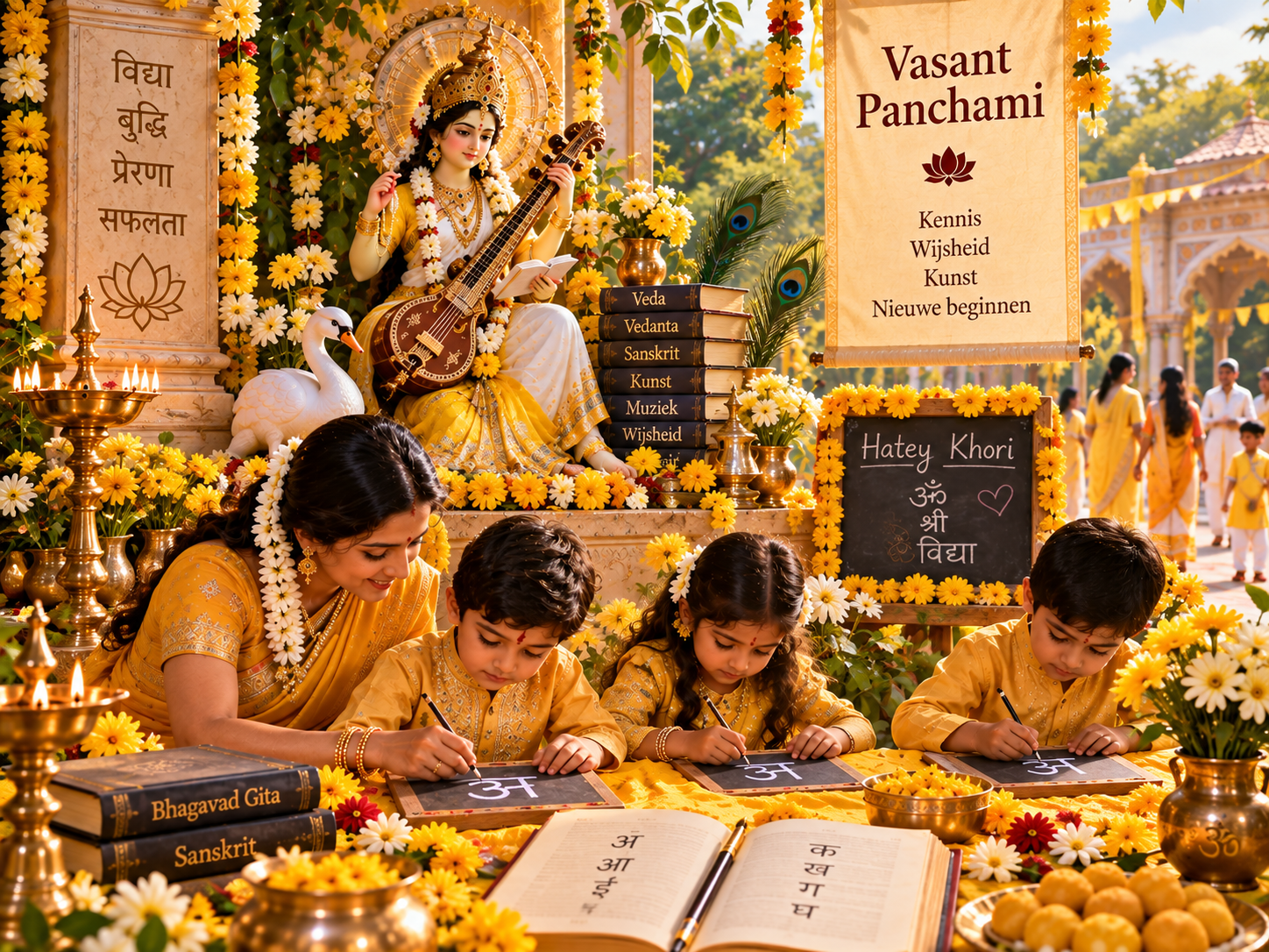 Vasant Panchami, het lentefeest gewijd aan Saraswati