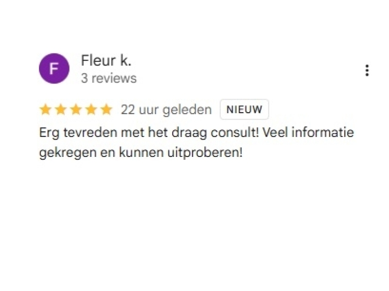 Draagconsulent Fysiotherapeut Maaike review