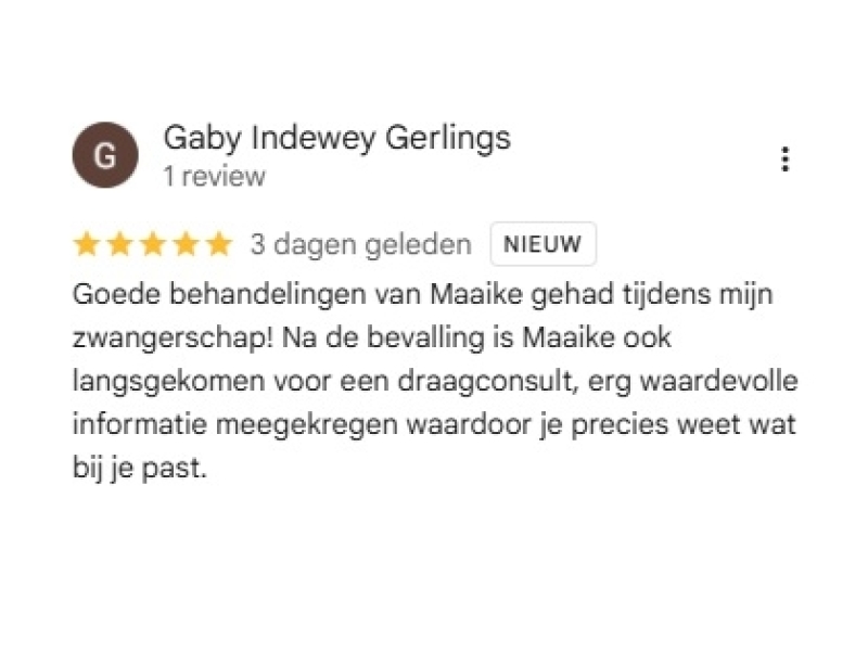 Review Gaby zwangerschap draagconsult