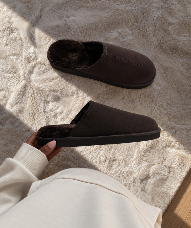 pantoffel ugg dupe van H&M H&M ugg pantoffel dupe in donker bruin