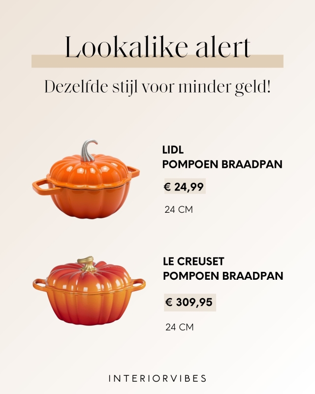 Le Creuset pompoenpan dupe