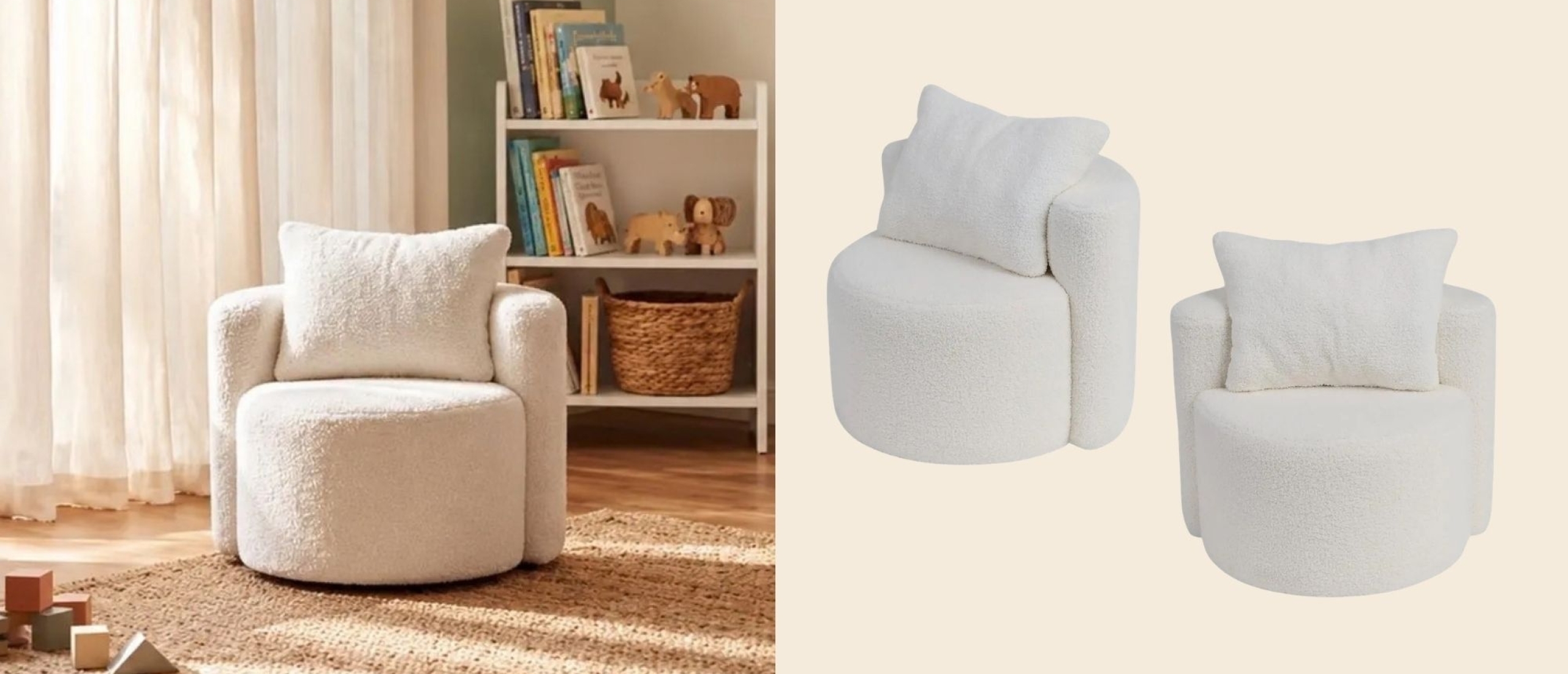 Deze Action kinderfauteuil van €39,95 ziet eruit als een luxe designstoel