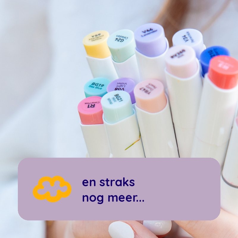 Een handvol pastelkleurige stiften