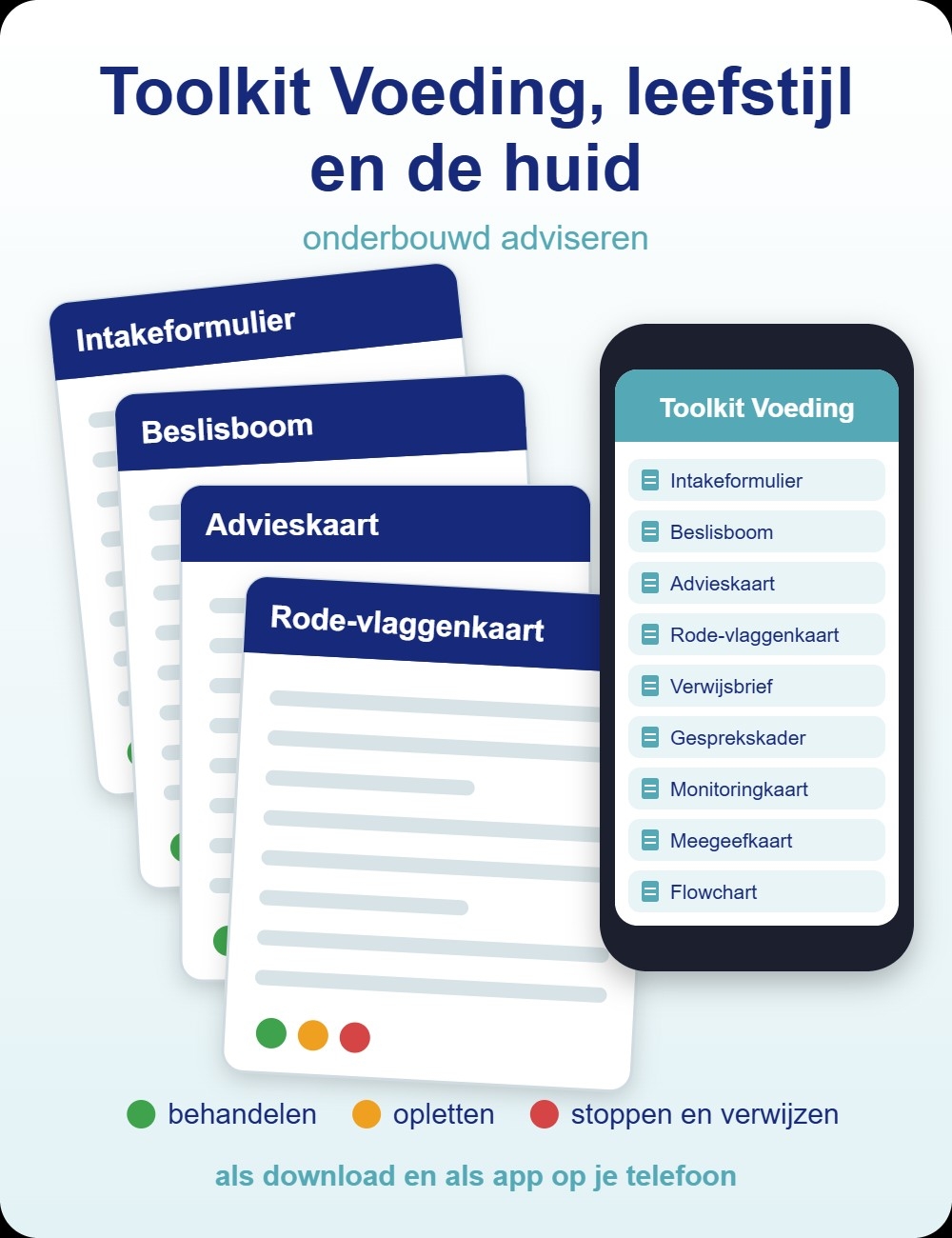 Toolkit Voeding, leefstijl en de huid als download en als app