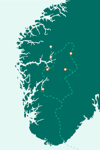 Routekaart groepsreis Noorwegen Routekaart groepsreis Noorwegen
