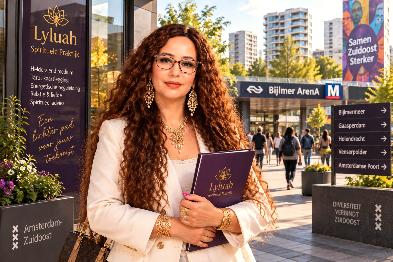 Rachida Kacimi, helderziende, medium en paragnost, in haar praktijk van Lyluah