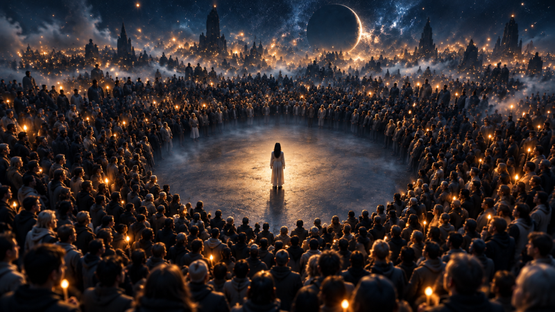 alone in crowed room