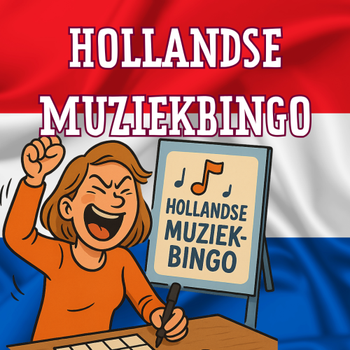 Hollandse Muziekbingo voor Koningsdag Illustratie van Hollandse Muziekbingo voor een Oranjefeest