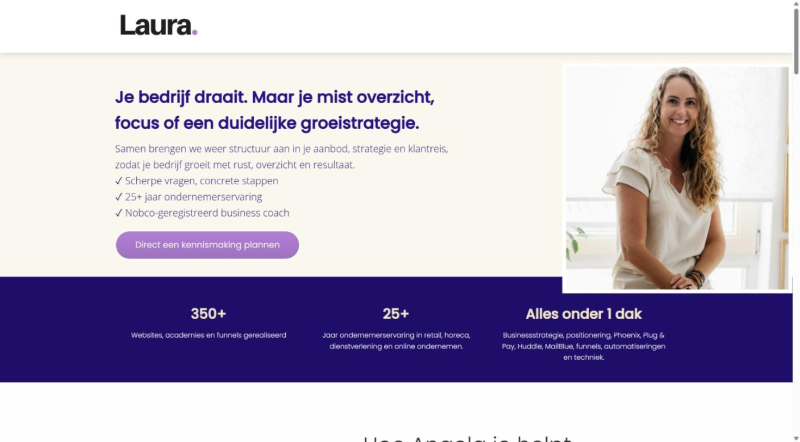 Voorbeeld landingspagina: dienstenpagina voor een sparringpartner pakket met prijzen