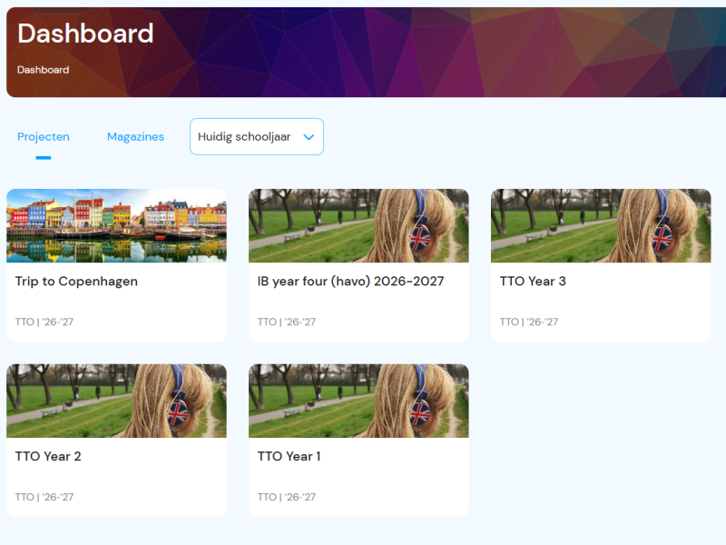 Dashboard van leerling TTO in Apprentice