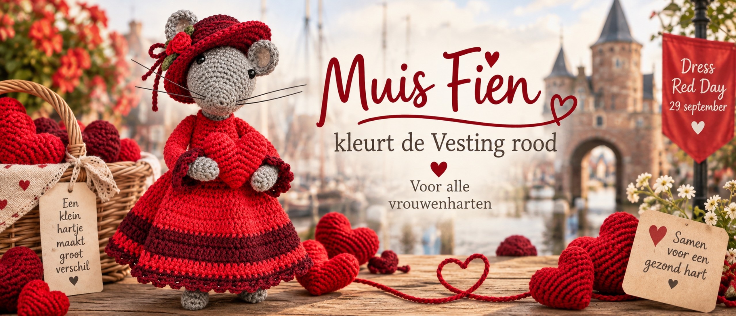 ❤️ Muis Fien kleurt de Vesting rood