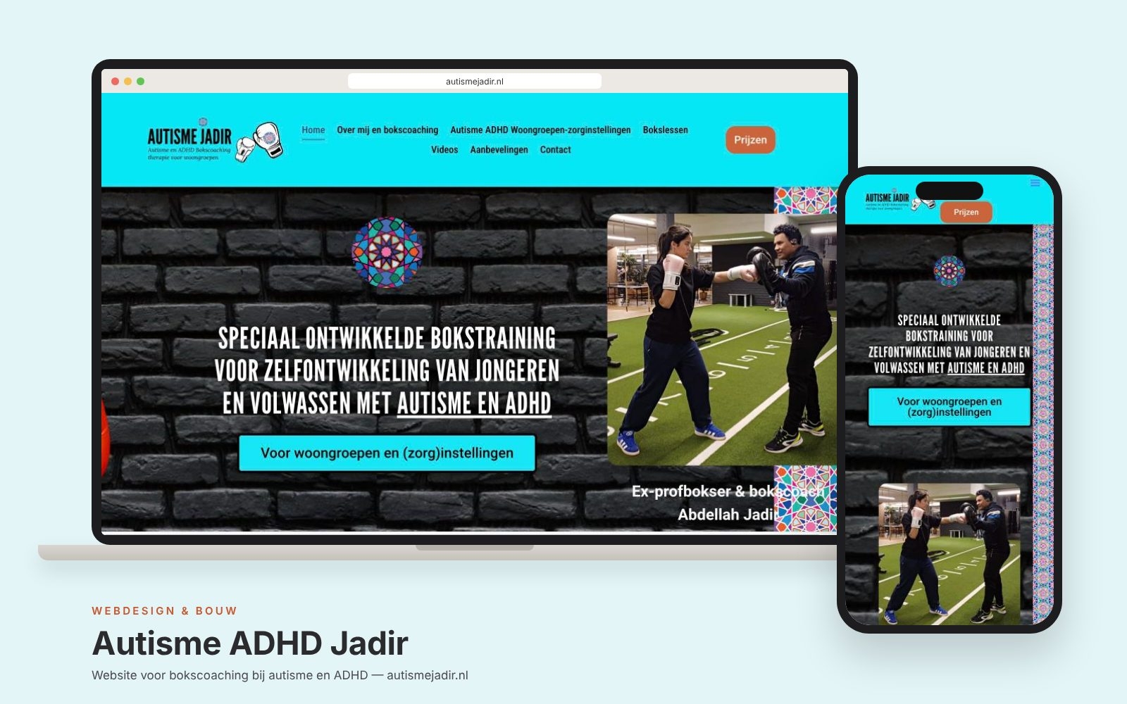 Website Autisme ADHD Jadir ontworpen en gebouwd door Heleen Verkerk