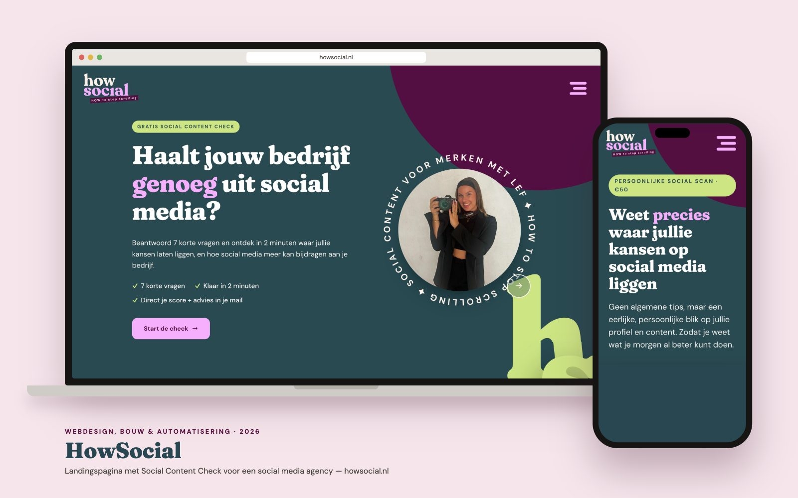 Website HowSocial ontworpen en gebouwd door Heleen Verkerk