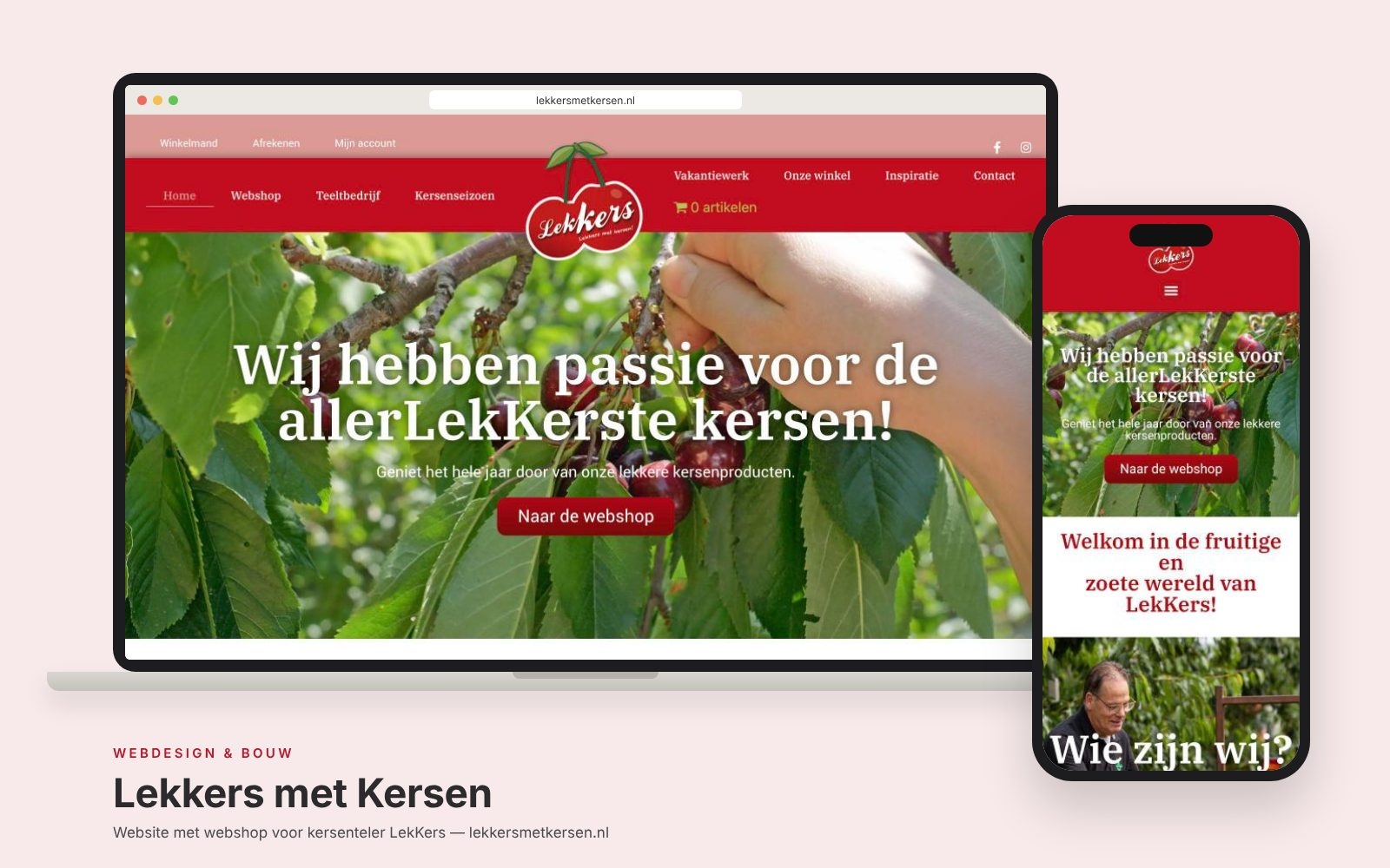 Website Lekkers met Kersen ontworpen en gebouwd door Heleen Verkerk