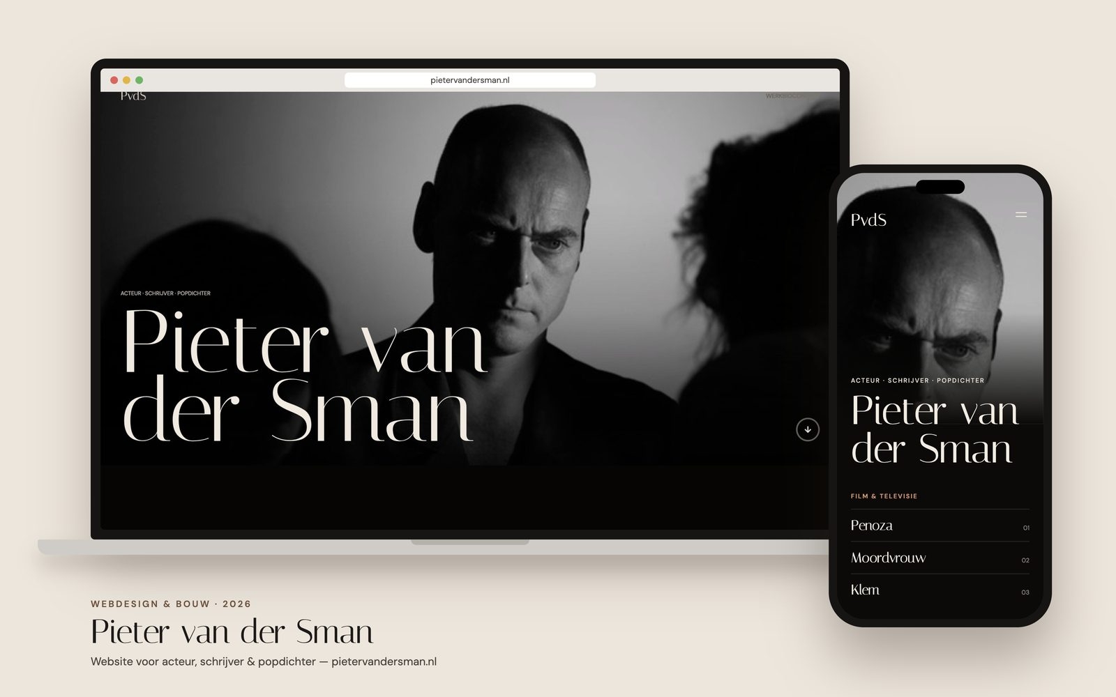 Website Pieter van der Sman ontworpen en gebouwd door Heleen Verkerk