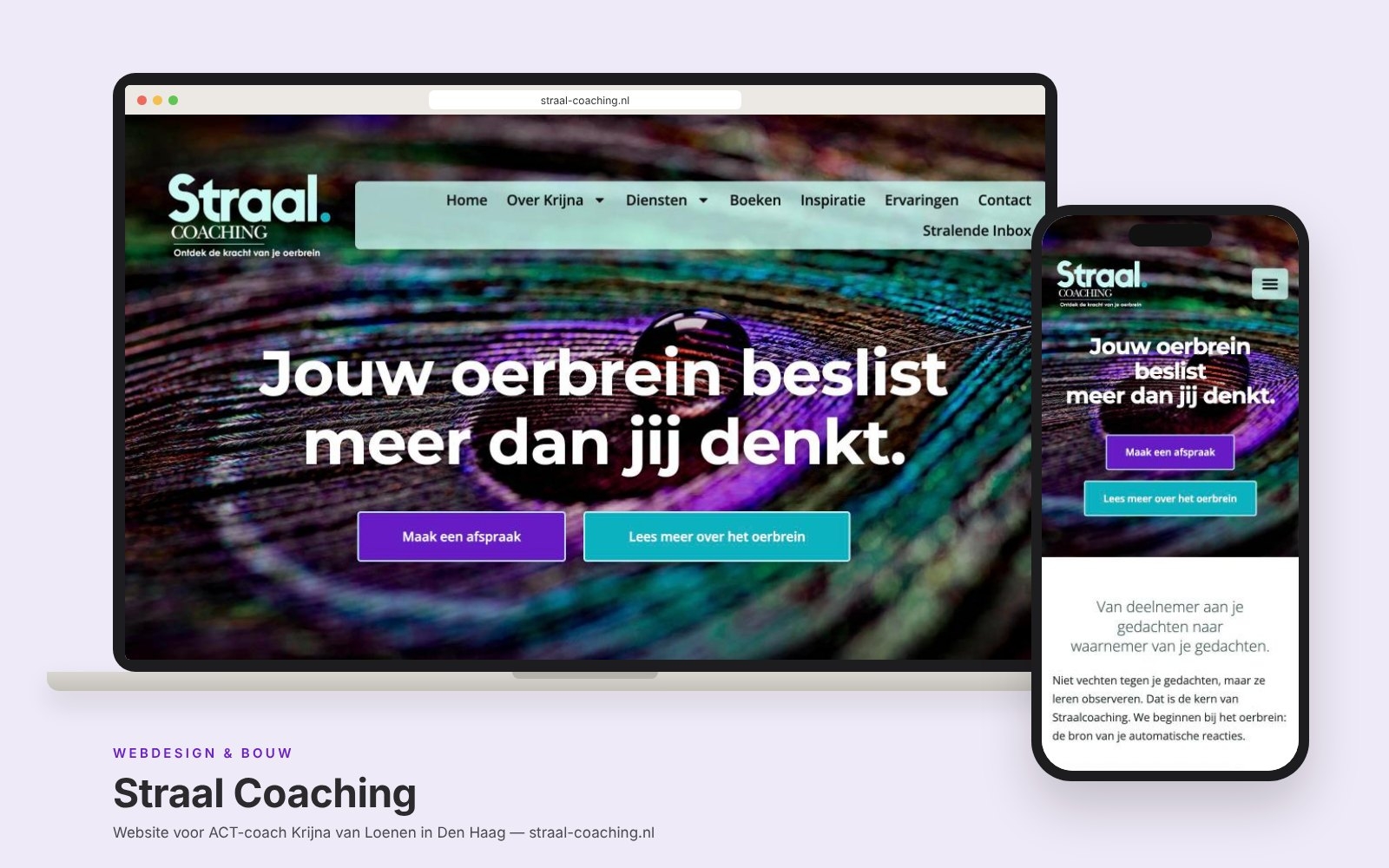 Website Straal Coaching ontworpen en gebouwd door Heleen Verkerk