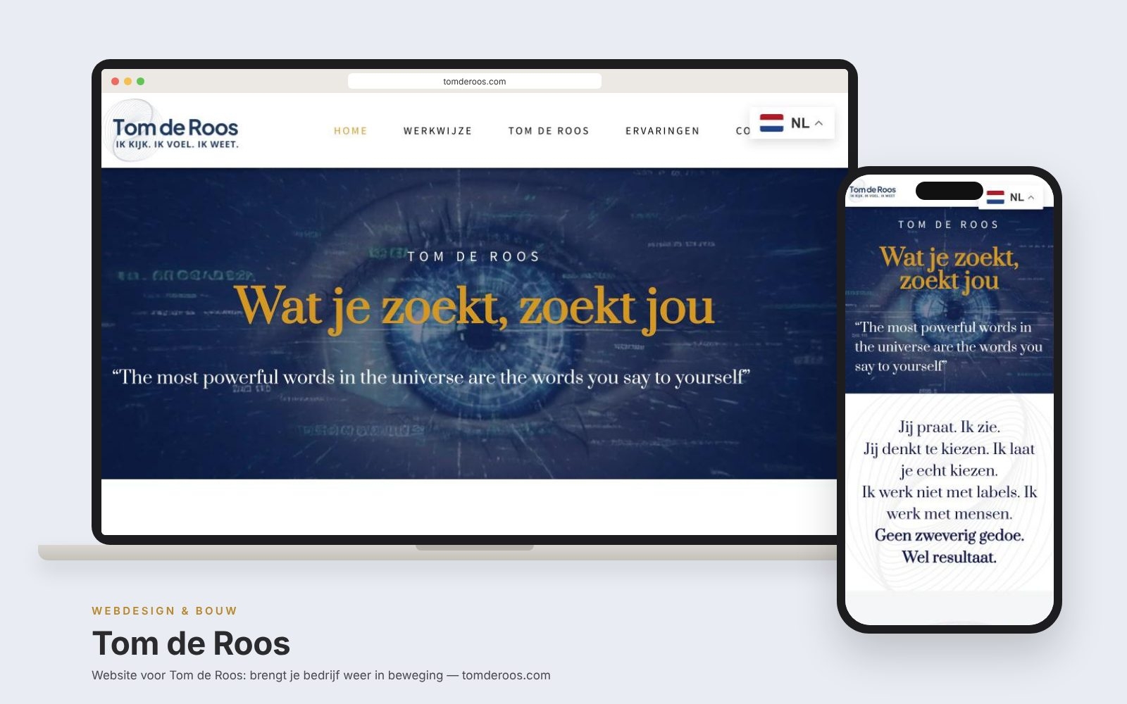Website Tom de Roos ontworpen en gebouwd door Heleen Verkerk