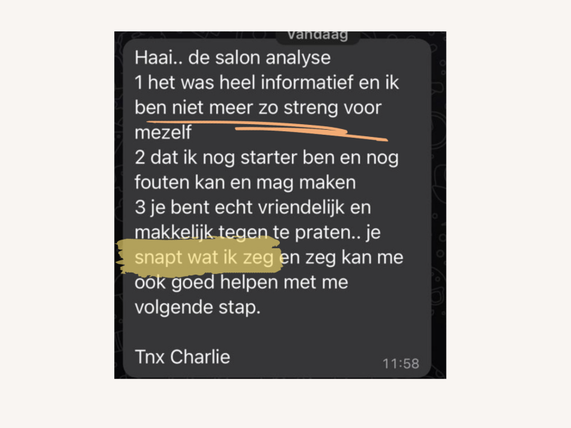 Salon Plan Analyse Gesprek