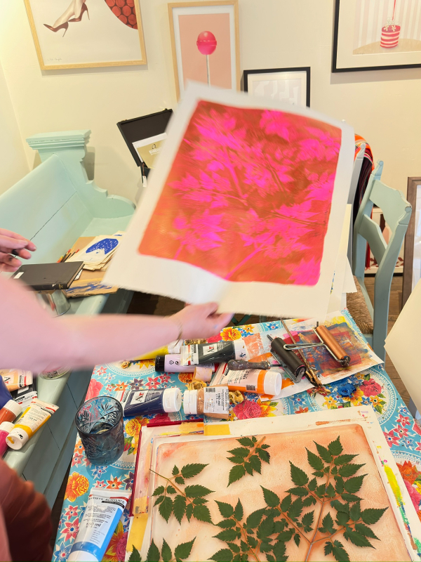 Gelli plate plantafdrukken het resultaat