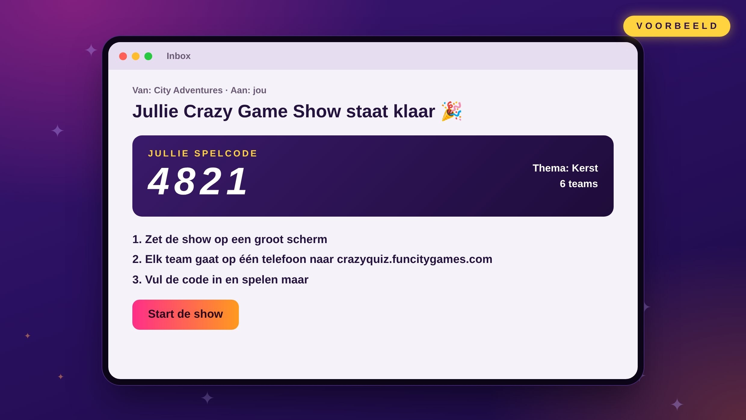 Stap 1: je bestelling in de mail