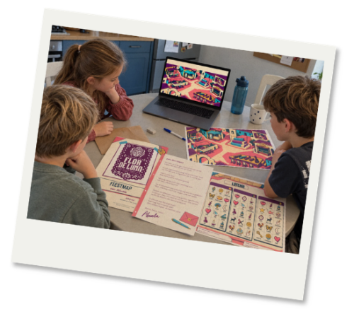 Fiesta de Flor de Luna spelen kinderen spelen een kleurrijk escape spel in Mexicaans thema met afwisselende puzzels en abuela in de hoofdrol