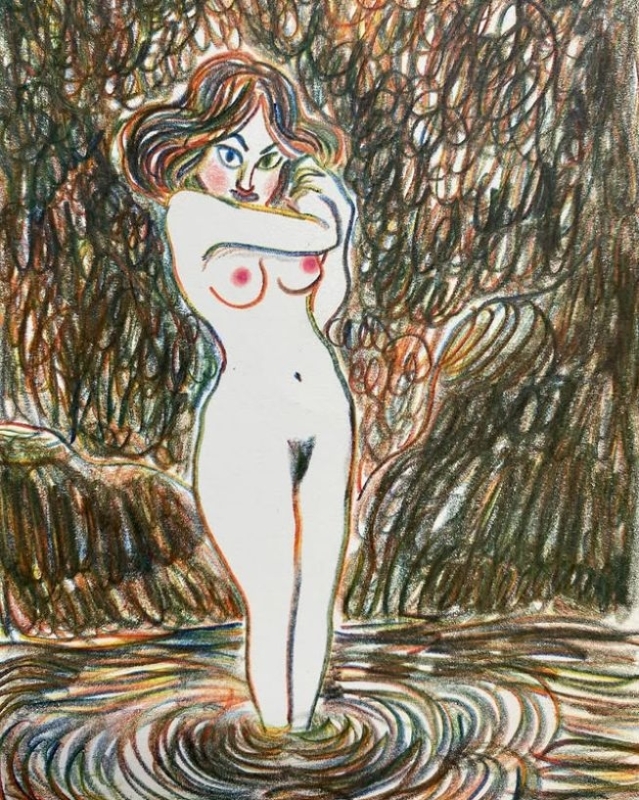 benjamin chaud nude standing in the water