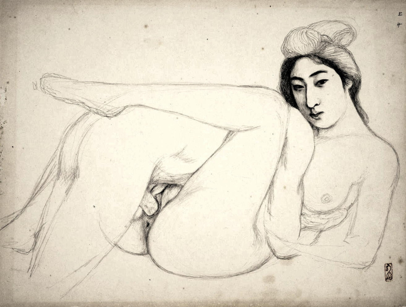 Hashiguchi Goyo erotic drawing