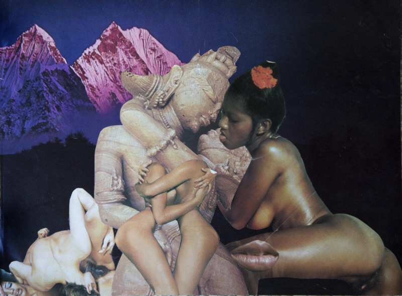 Penny Slinger, Tantric Reunions, 1976 Photo collage on paper by pioneering feminist surrealist and author of a book on the ancient practice of Tantra Penny Slinger, Tantric Reunions, 1976 Photo collage on paper by pioneering feminist surrealist and author of a book on the ancient practice of Tantra