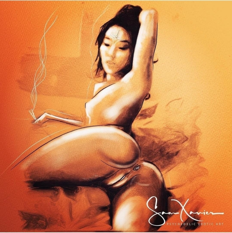 psychedelic erotic art by  Sam Xavier