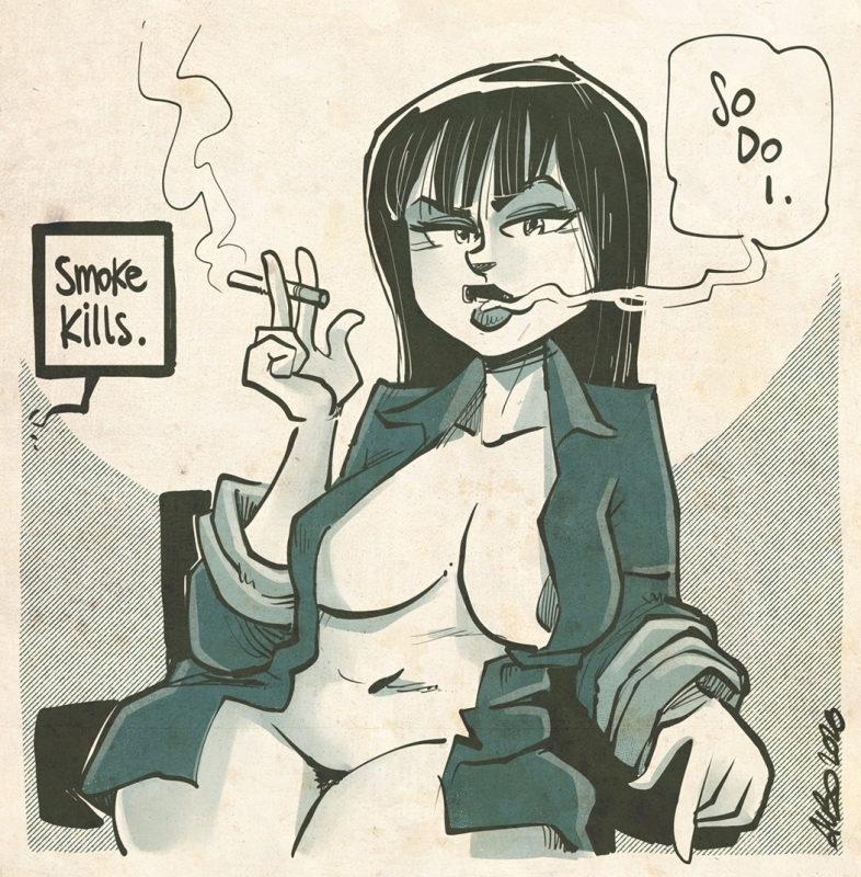 Smoke is not the only one thing that could kill you here… by Albo draws lewds