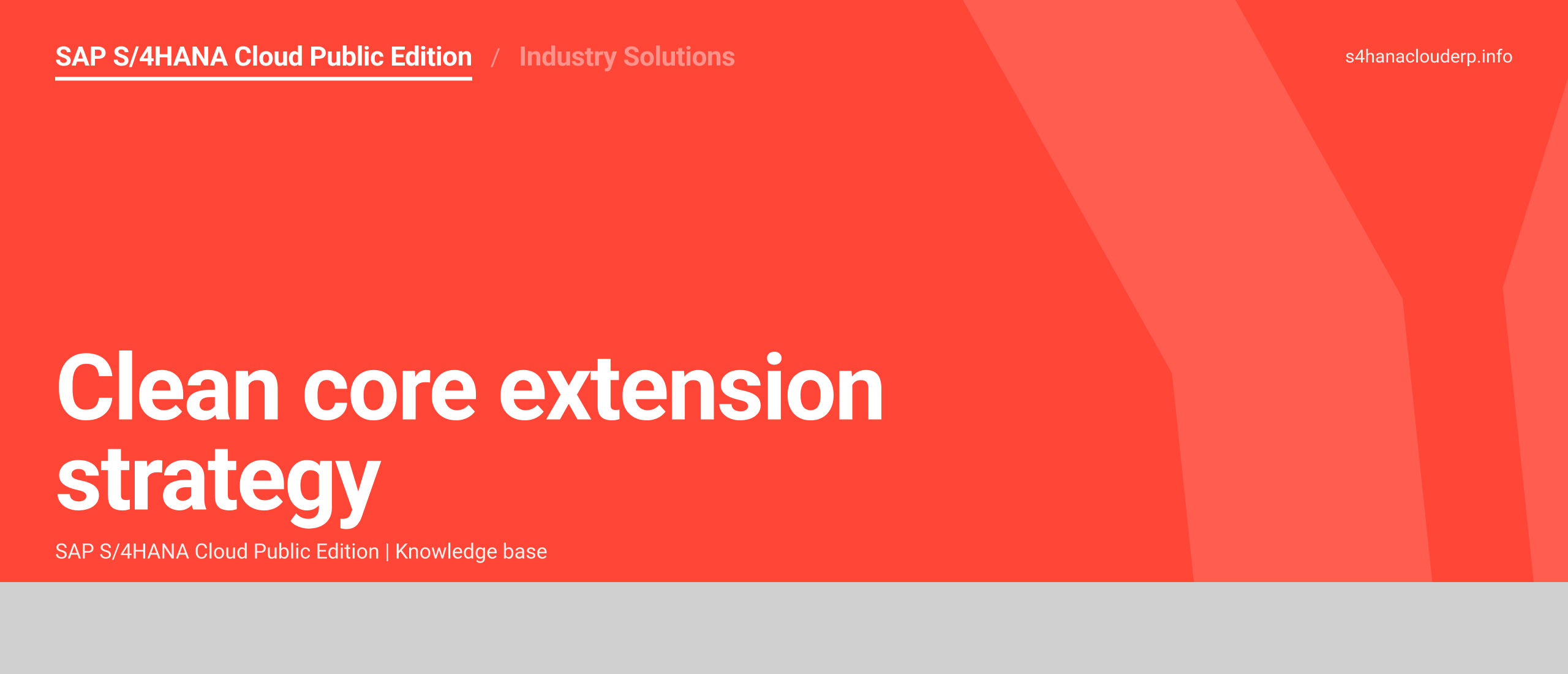 Clean core extension strategy Clean core extension strategy