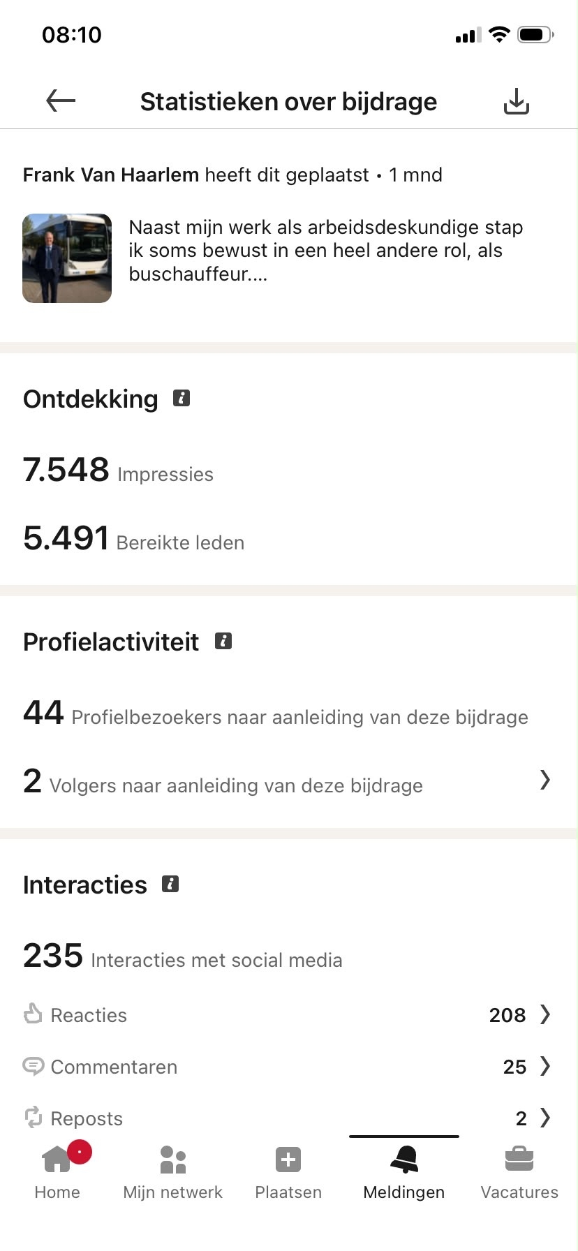 LinkedIn resultaat