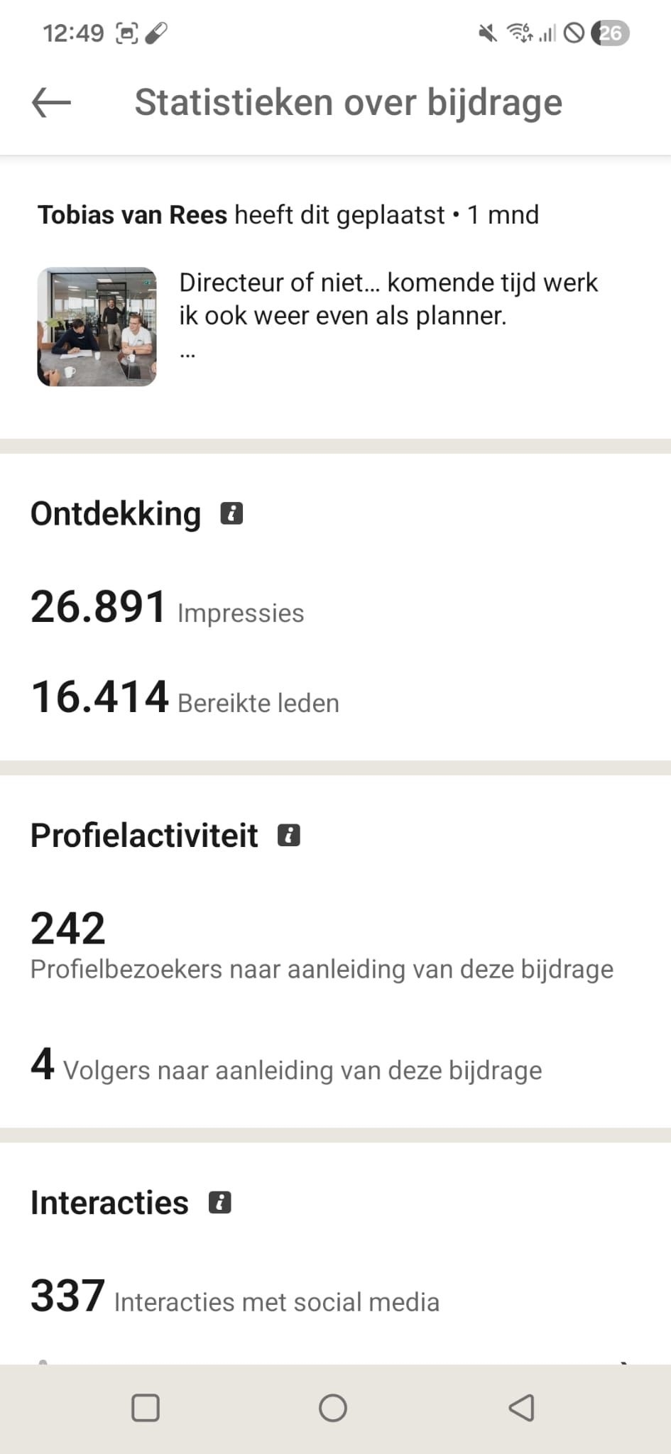 LinkedIn resultaat