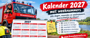 Kalender 2027 met weeknummers