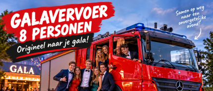 Galavervoer voor 8 personen: kom in stijl aan met een échte brandweerauto!