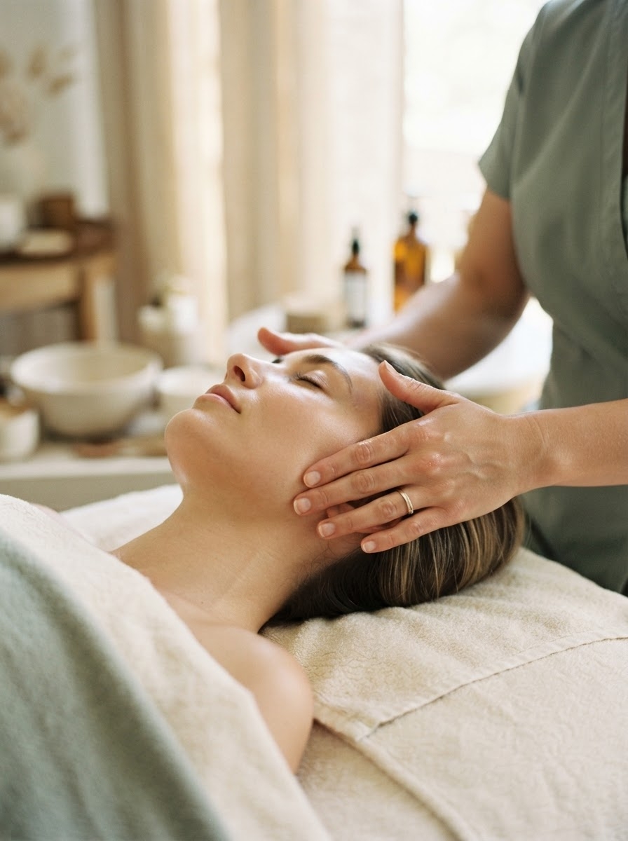 Massage langs de kaaklijn richting het oor