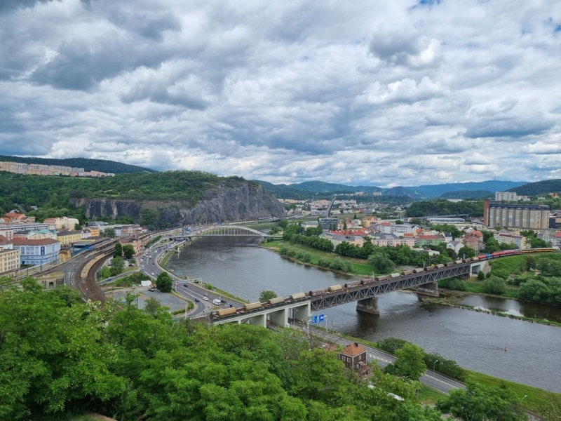 Uitzicht op Usti nad Labem vanaf Větruše