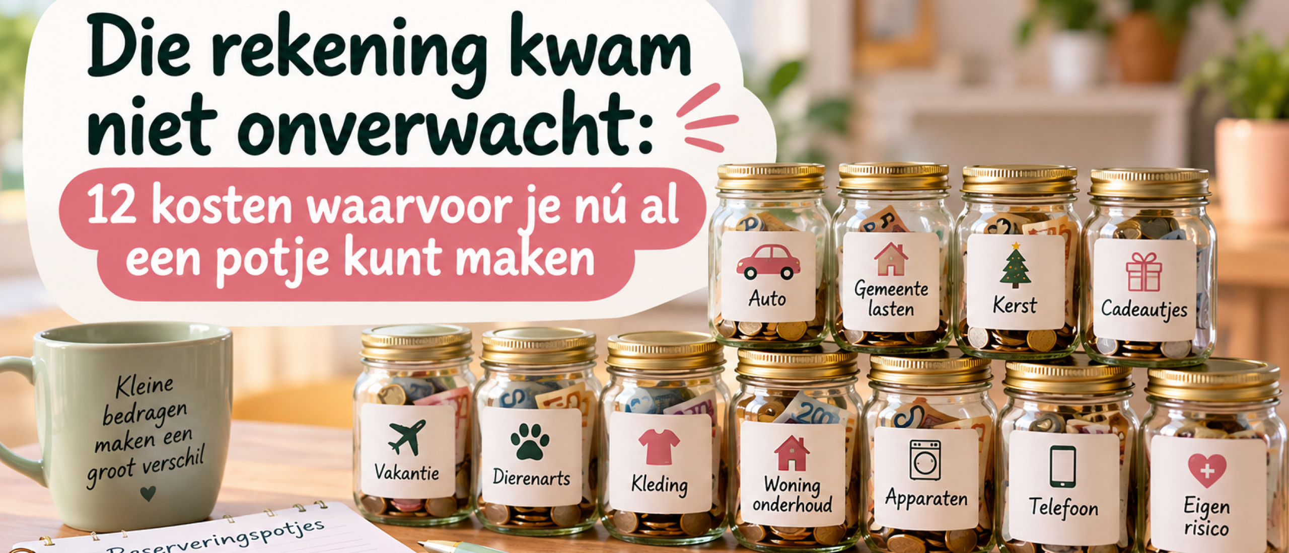 Die rekening kwam niet onverwacht: 12 kosten waarvoor je nú al een potje kunt maken
