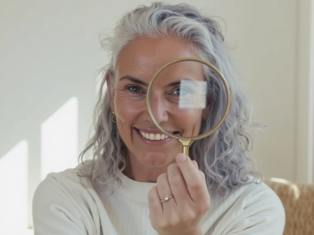 Suzan Oerlemans kijkt door een vergrootglas
