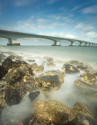 Zeelandbrug Lange Sluitertijd Zeelandbrug Fotografie met lange sluitertijden