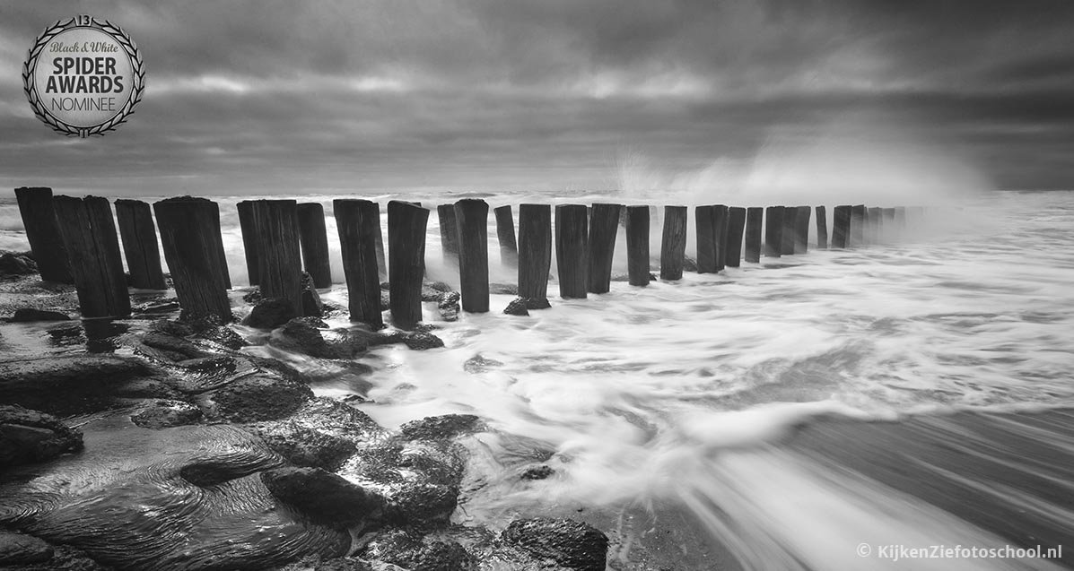 Westkapelle zee landschap lange sluitertijd Westkappele lange sluitertijd zee