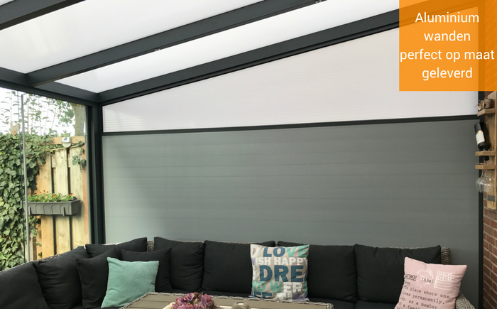 Aluminium zijwand nice en easy Aluminium zijwand perfect op maat gemaakt bij Prima Veranda