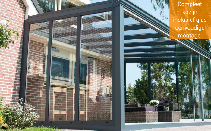 lichtdoorlatende wand met glas nice en easy compleet kozijn inclusief glas