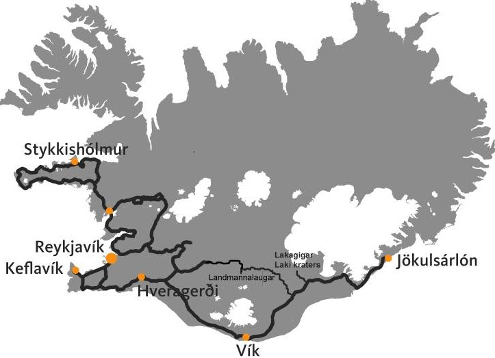 Zuid West Ijsland + landmannalaugar + Laki Self drive IJsland per 4x4